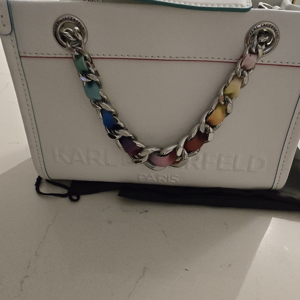 Karl Lagerfeld White and Multicolor Women's Bag Karl Lagerfeld Paris Savoie - Picture 6 of 10